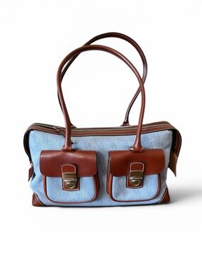 ✨Vintage Dooney & Bourke Y2K Denim Monogram Shoulder Bag Satchel✨